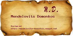 Mendelovits Domonkos névjegykártya